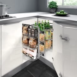 Super Susan 90° Corner Cabinet Lazy Susan Chrome - 31 1/2 In