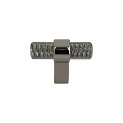Radial Reign Knurled T-Knob Matte Black And Brushed Nickel - 2 In