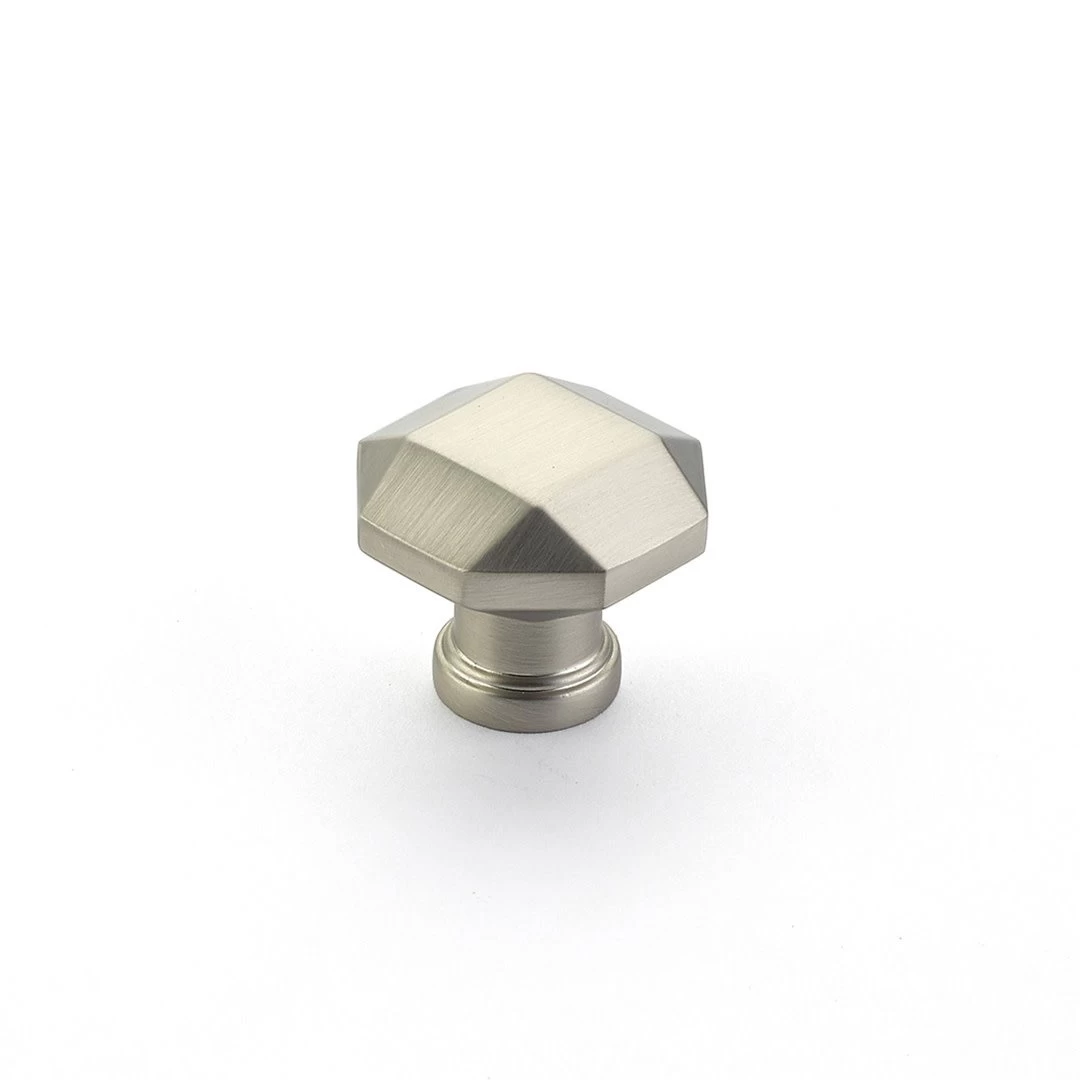 Menlo Park Faceted Knob Brushed Nickel - 1 1/4 In - Image 7